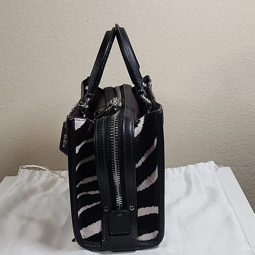 Coach Rogue 20 In Haircalf With Zebra Print - Picture 6 of 16
